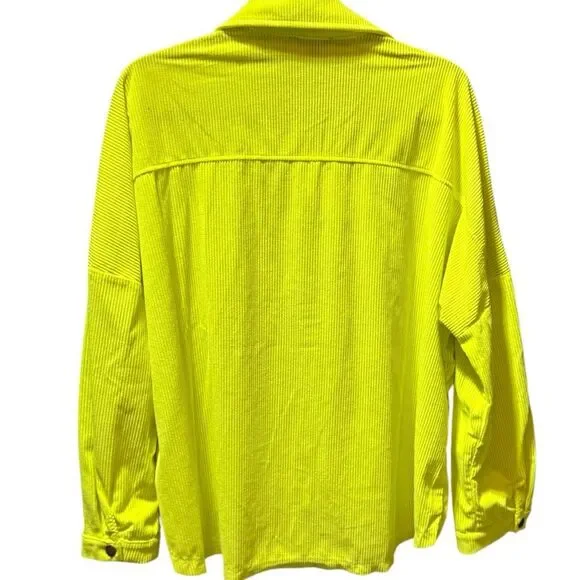 J.NNA Chartreuse Corded Snap Down High Low Shacket – Size Large NWT - Picture 12 of 16